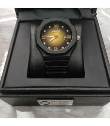 ساعت جیشاک مدل کاسیو صفحه مشکی-نارنجی کد 452