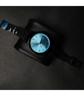 ساعت کاسیو مدل گرد رنگ مشکی صفحه آبی کد 246