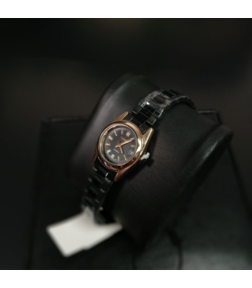 ساعت مدل سیکو زنانه بند مشکی صفحه مشکی کد 536