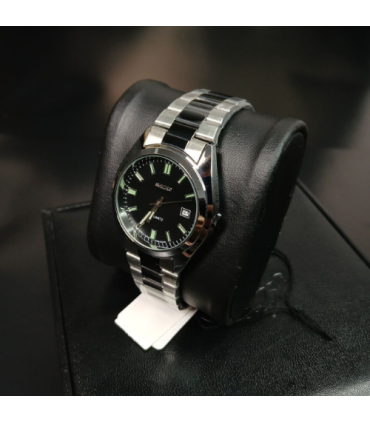 ساعت مدل سیکو مردانه بند رولکسی صفحه مشکی کد 539