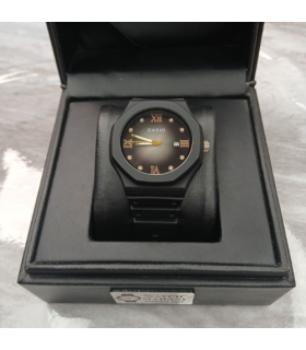 ساعت جیشاک مدل کاسیو بند مشکی صفحه قهوه ای کد 445