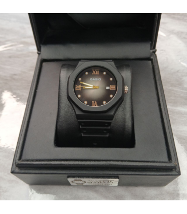 ساعت جیشاک مدل کاسیو بند مشکی صفحه قهوه ای کد 445