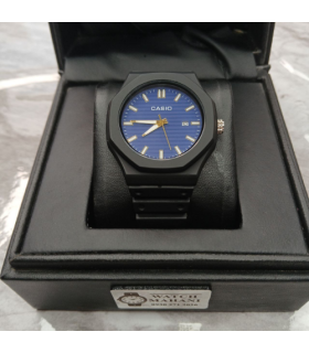 ساعت جیشاک مدل کاسیو بند مشکی صفحه آبی کد 446